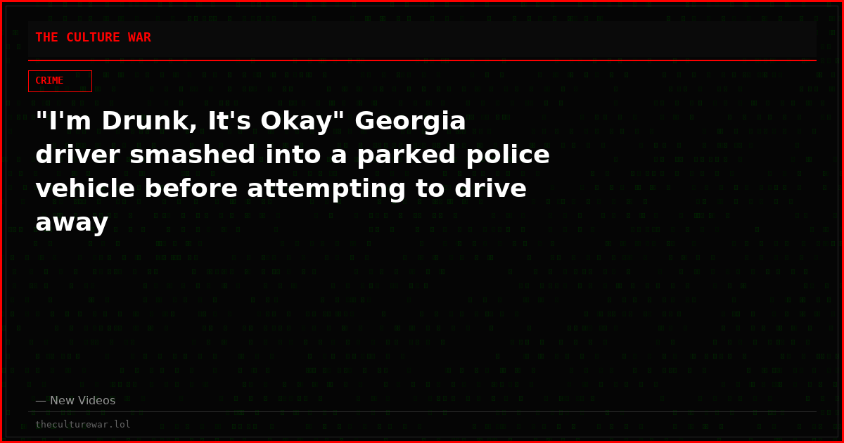 "I'm Drunk, It's Okay" Georgia driver smashed into a parked police vehicle before attempting to drive away