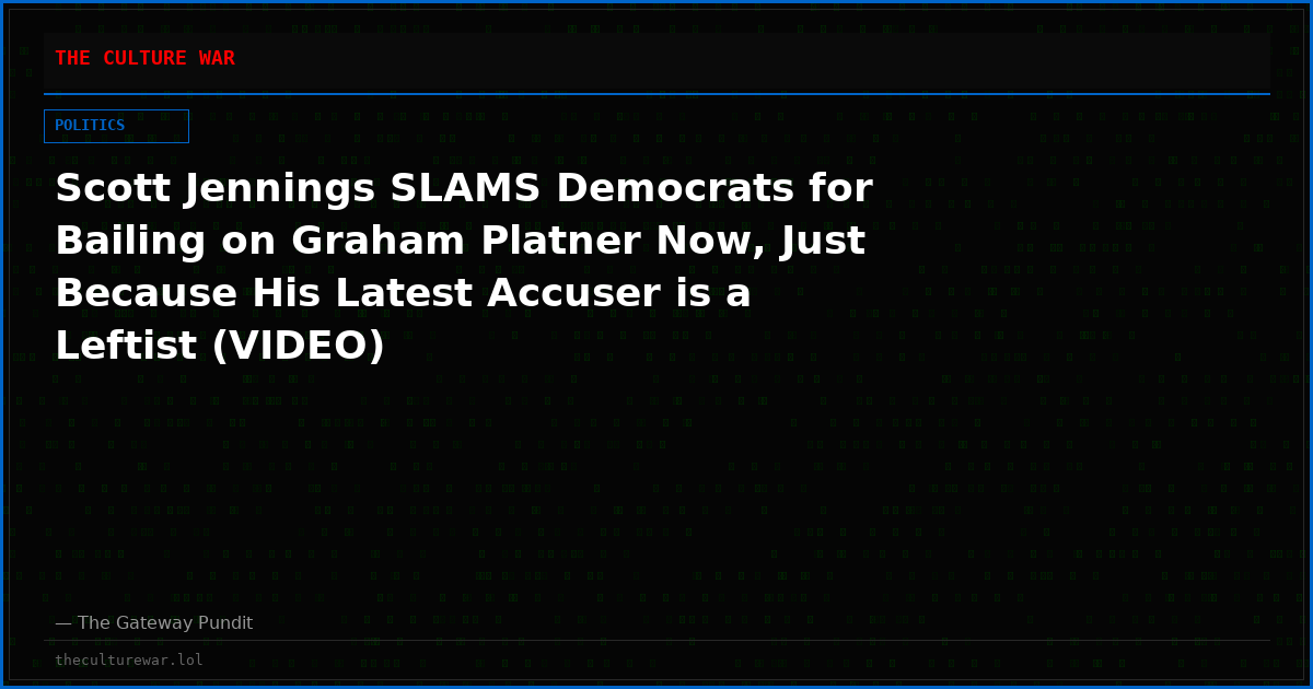 Scott Jennings SLAMS Democrats for Bailing on Graham Platner Now, Just Because His Latest Accuser is a Leftist (VIDEO)