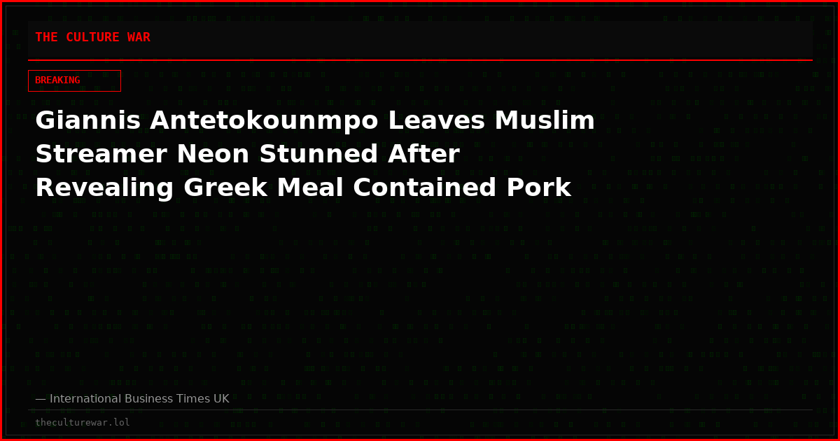 Giannis Antetokounmpo Leaves Muslim Streamer Neon Stunned After Revealing Greek Meal Contained Pork