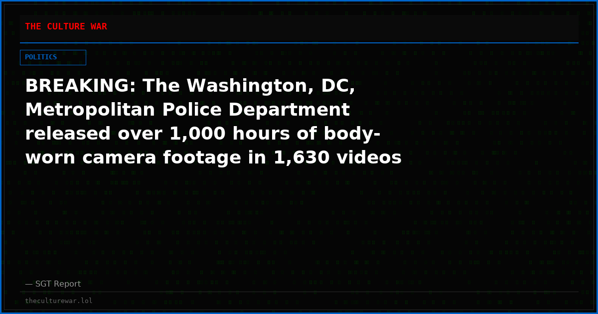 BREAKING: The Washington, DC, Metropolitan Police Department released over 1,000 hours of body-worn camera footage in 1,630 videos from the January 6, 2021, U.S. Capitol event