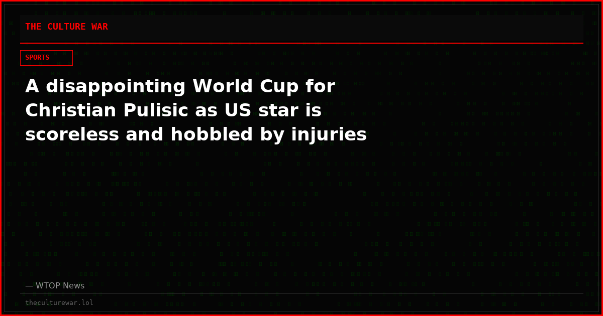 A disappointing World Cup for Christian Pulisic as US star is scoreless and hobbled by injuries