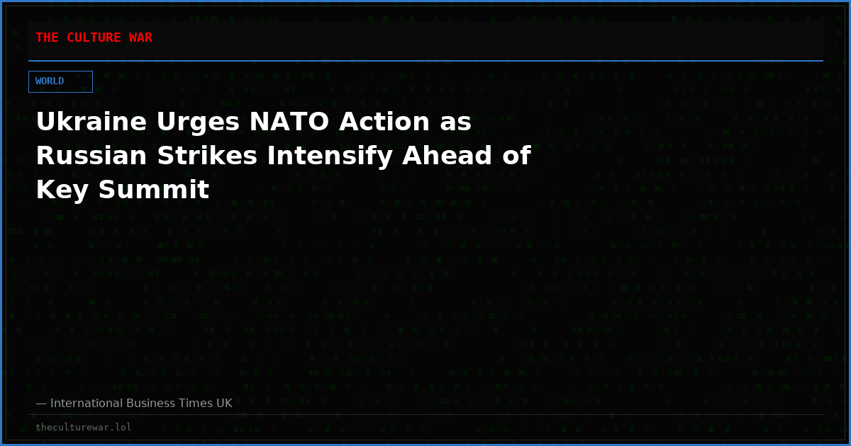 Ukraine Urges NATO Action as Russian Strikes Intensify Ahead of Key Summit