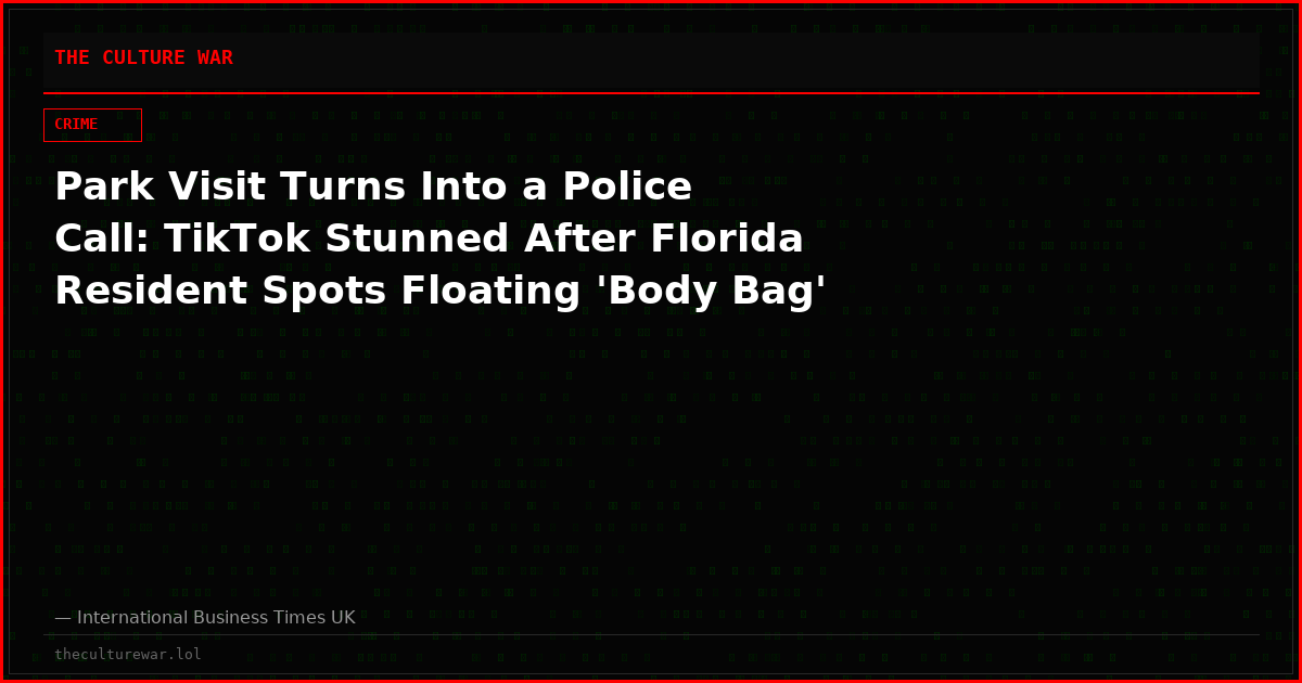 Park Visit Turns Into a Police Call: TikTok Stunned After Florida Resident Spots Floating 'Body Bag'