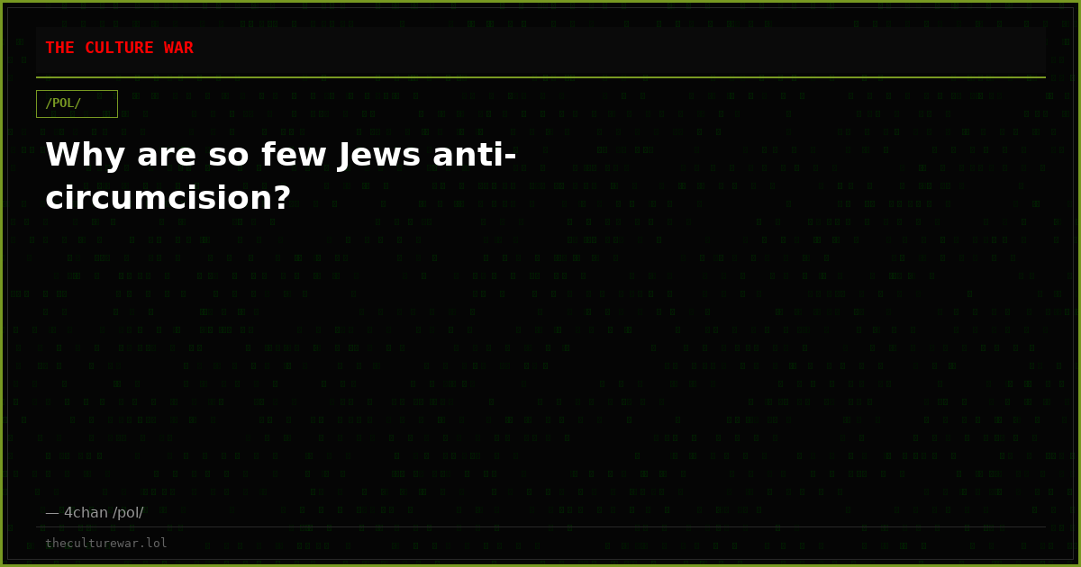 Why are so few Jews anti-circumcision?
