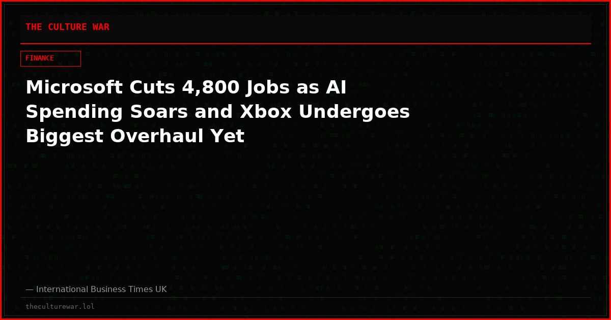 Microsoft Cuts 4,800 Jobs as AI Spending Soars and Xbox Undergoes Biggest Overhaul Yet