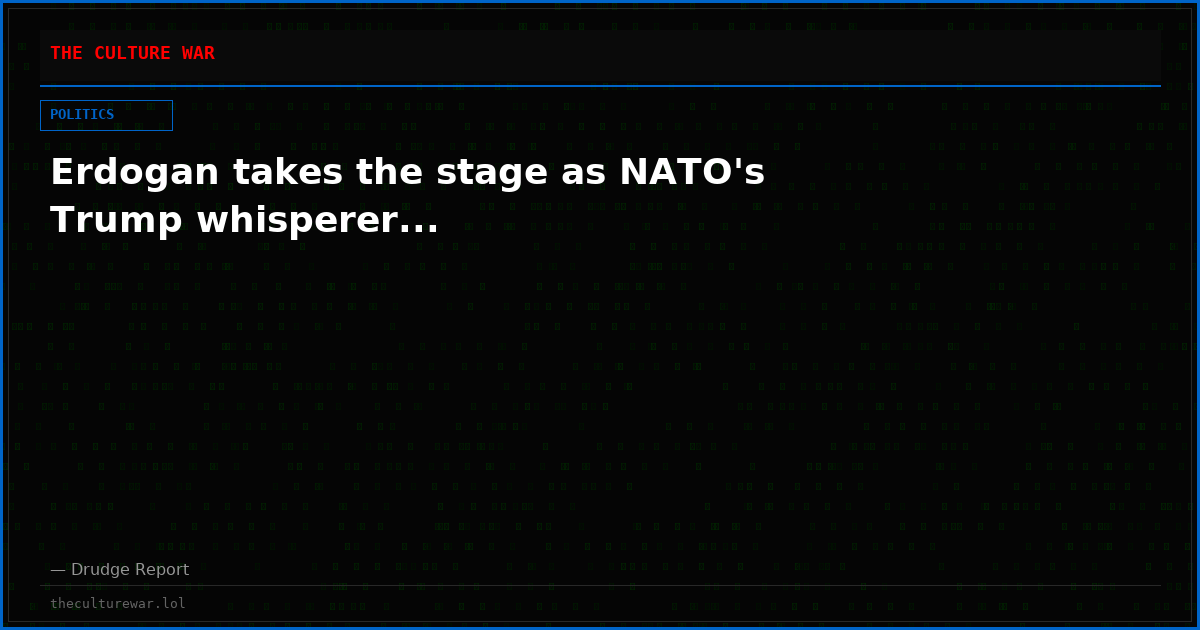 Erdogan takes the stage as NATO's Trump whisperer...