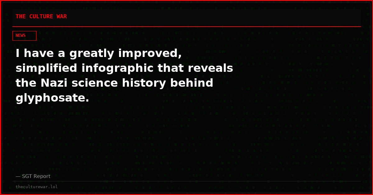 I have a greatly improved, simplified infographic that reveals the Nazi science history behind glyphosate.