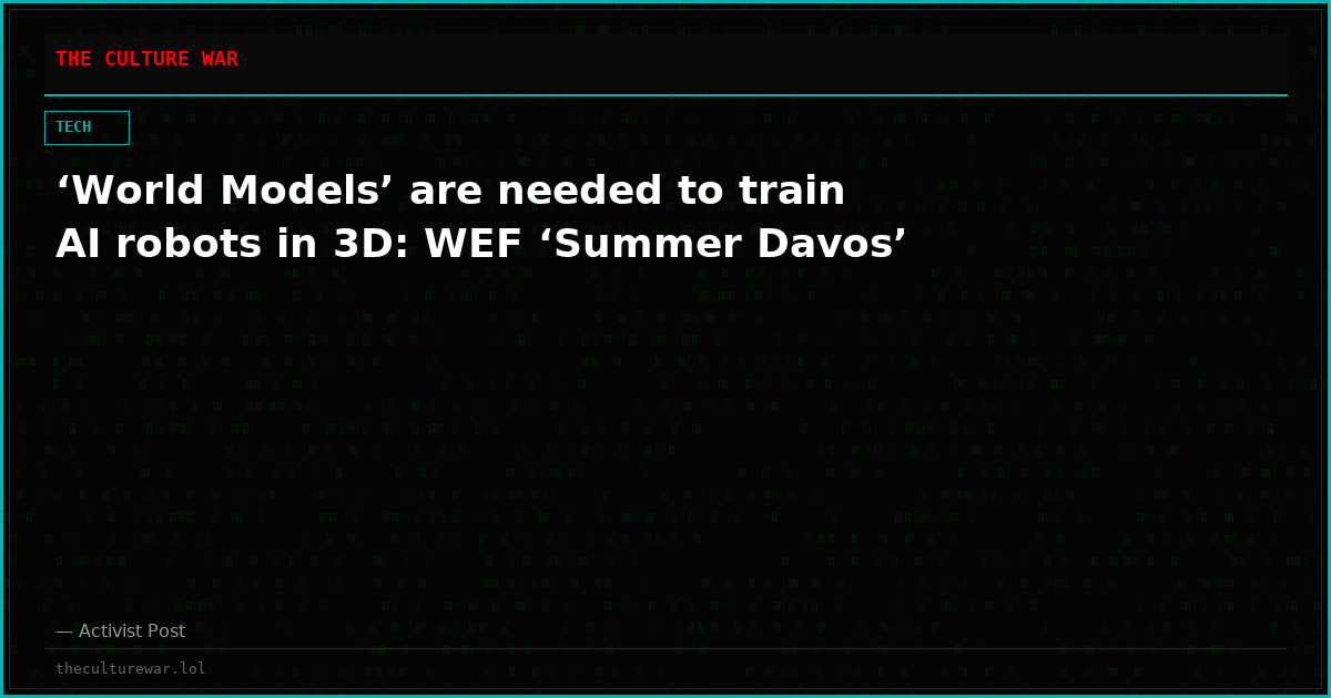 ‘World Models’ are needed to train AI robots in 3D: WEF ‘Summer Davos’
