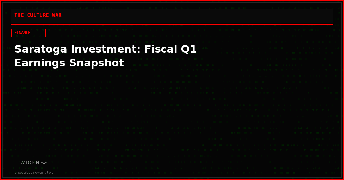 Saratoga Investment: Fiscal Q1 Earnings Snapshot