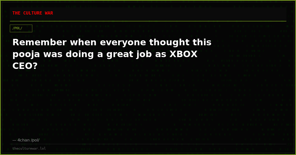 Remember when everyone thought this pooja was doing a great job as XBOX CEO?