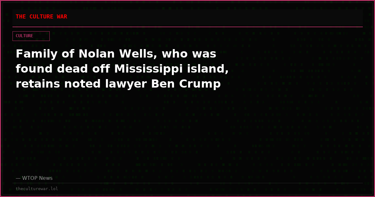 Family of Nolan Wells, who was found dead off Mississippi island, retains noted lawyer Ben Crump