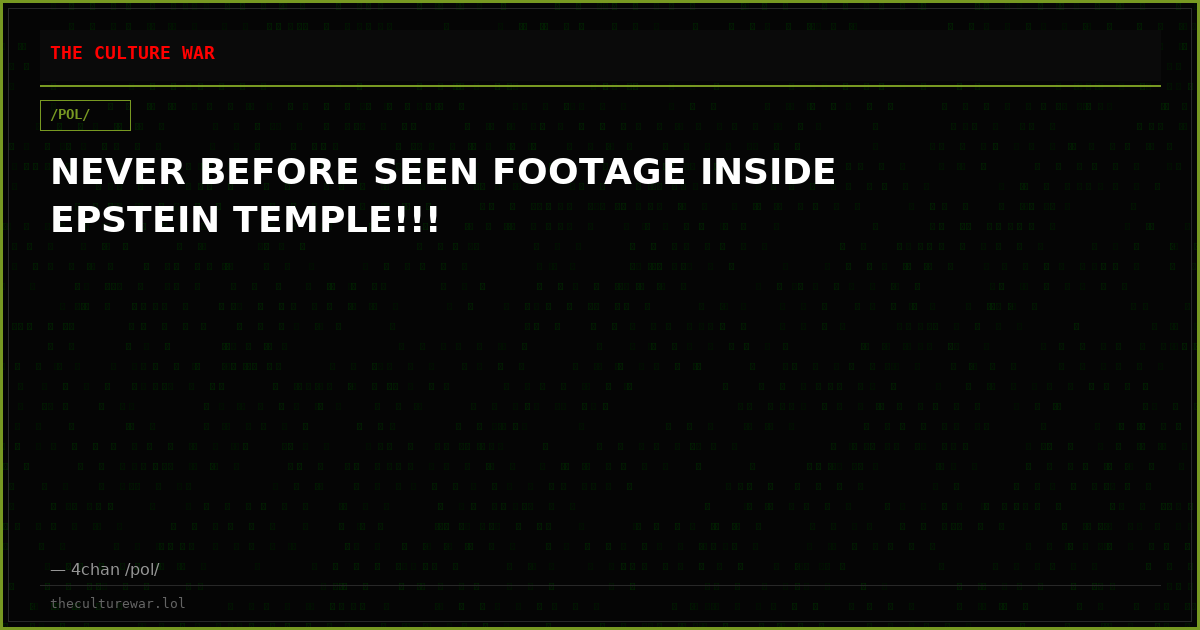 NEVER BEFORE SEEN FOOTAGE INSIDE EPSTEIN TEMPLE!!!