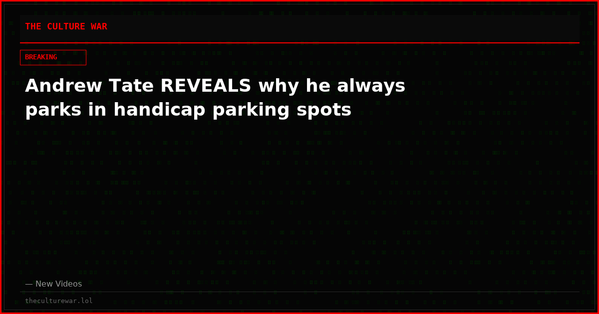Andrew Tate REVEALS why he always parks in handicap parking spots