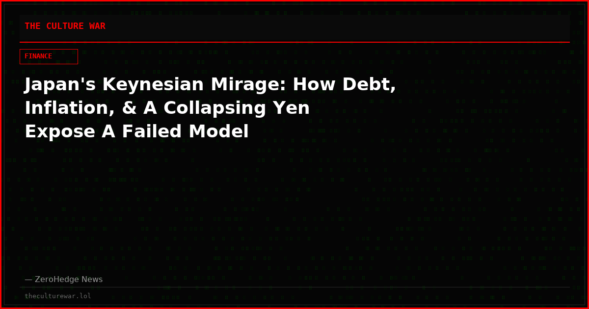 Japan's Keynesian Mirage: How Debt, Inflation, & A Collapsing Yen Expose A Failed Model
