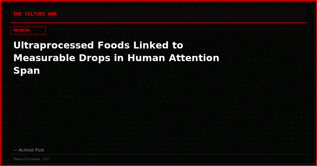 Ultraprocessed Foods Linked to Measurable Drops in Human Attention Span