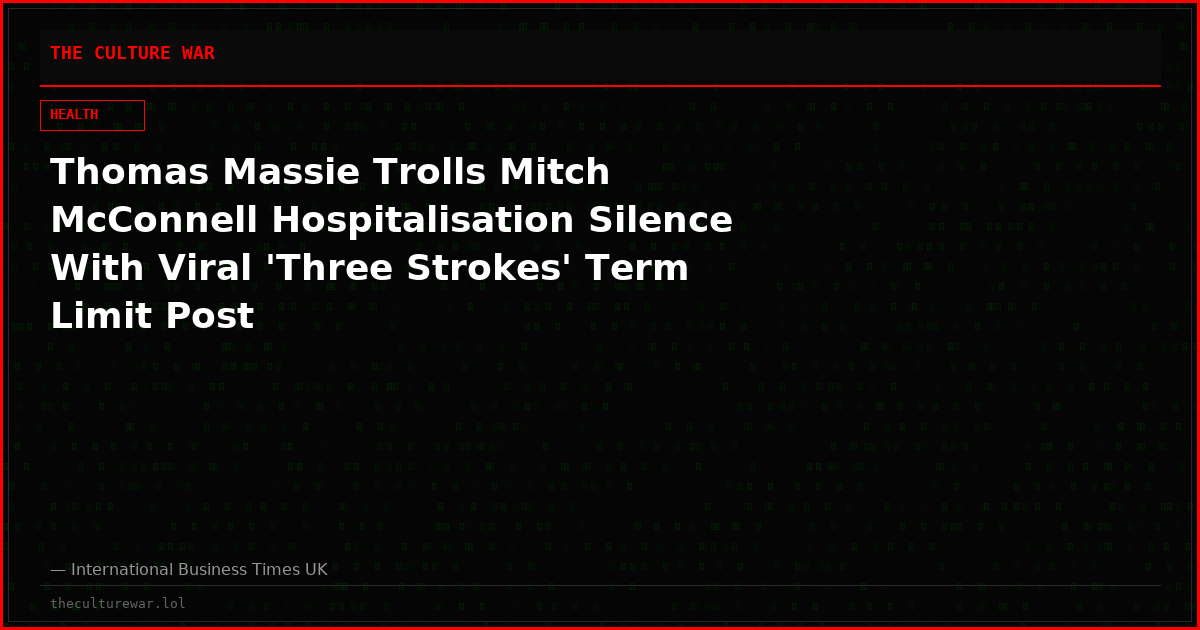 Thomas Massie Trolls Mitch McConnell Hospitalisation Silence With Viral 'Three Strokes' Term Limit Post