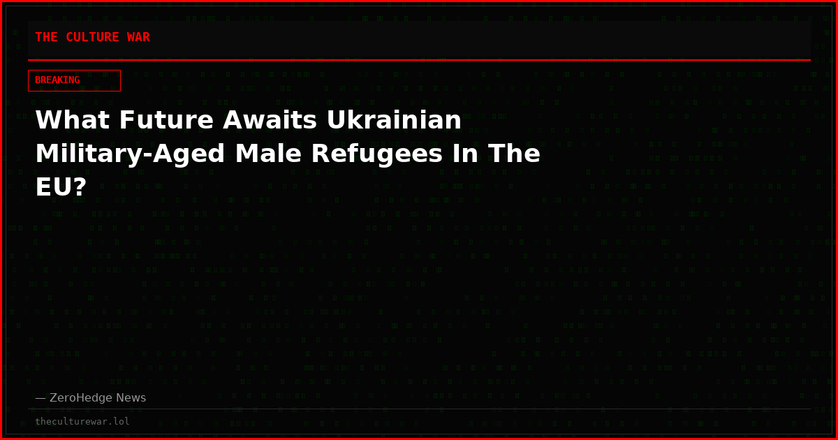 What Future Awaits Ukrainian Military-Aged Male Refugees In The EU?