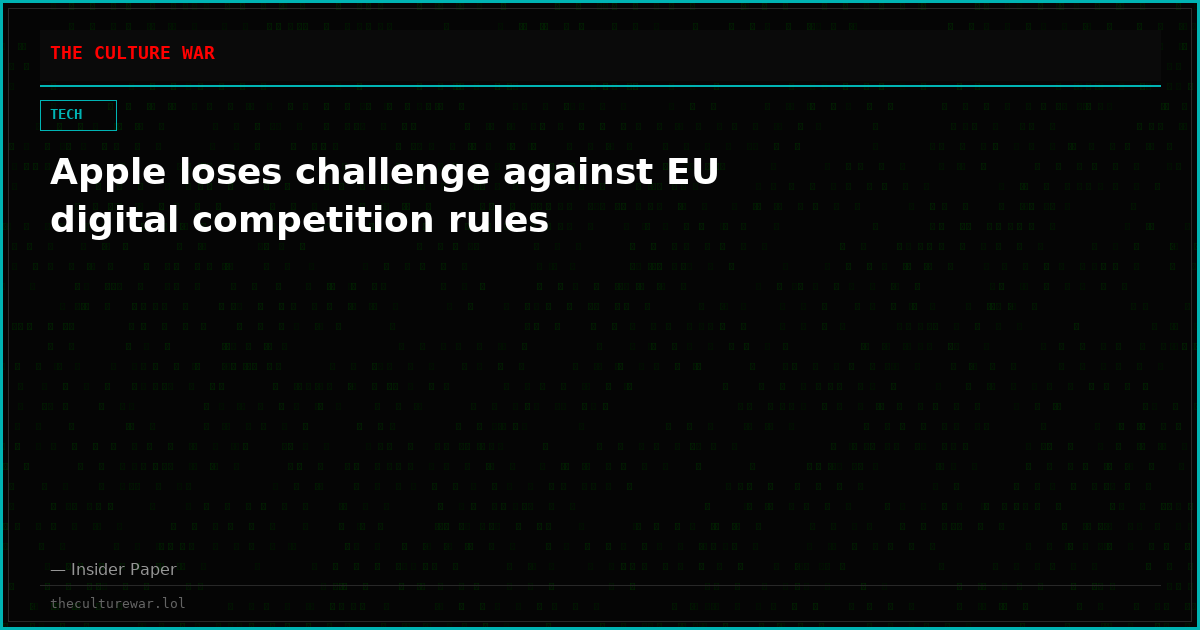 Apple loses challenge against EU digital competition rules