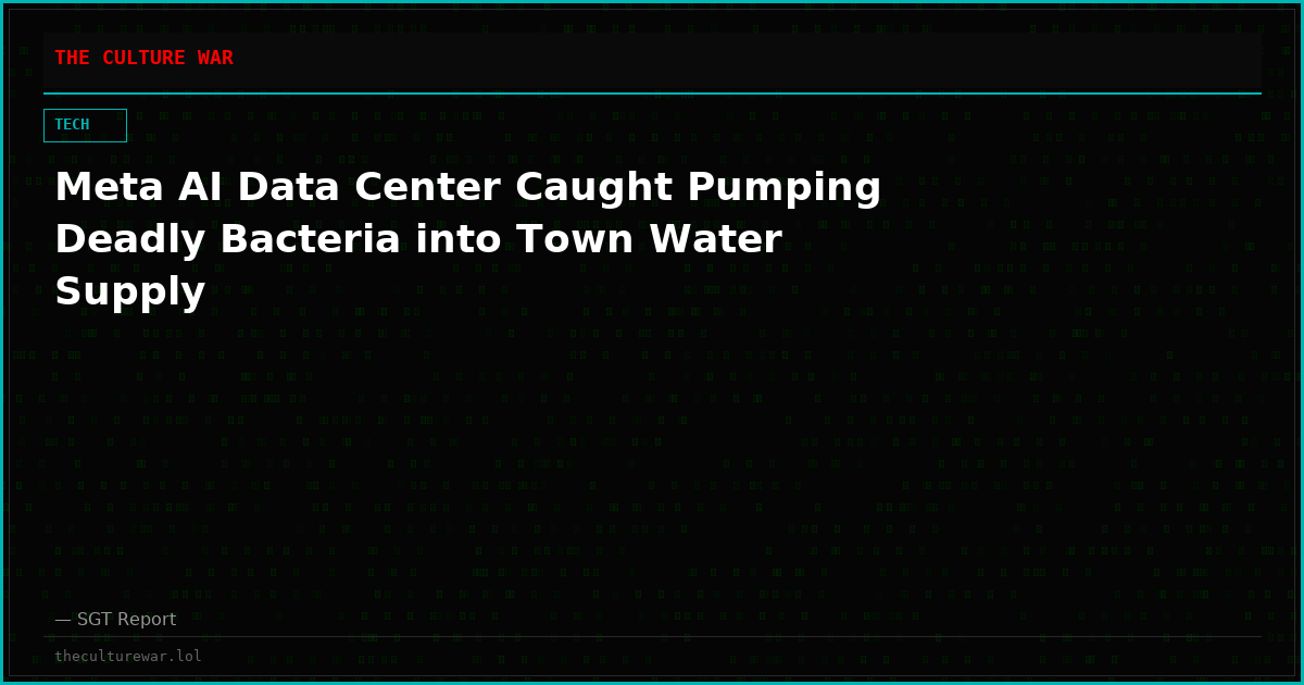 Meta AI Data Center Caught Pumping Deadly Bacteria into Town Water Supply