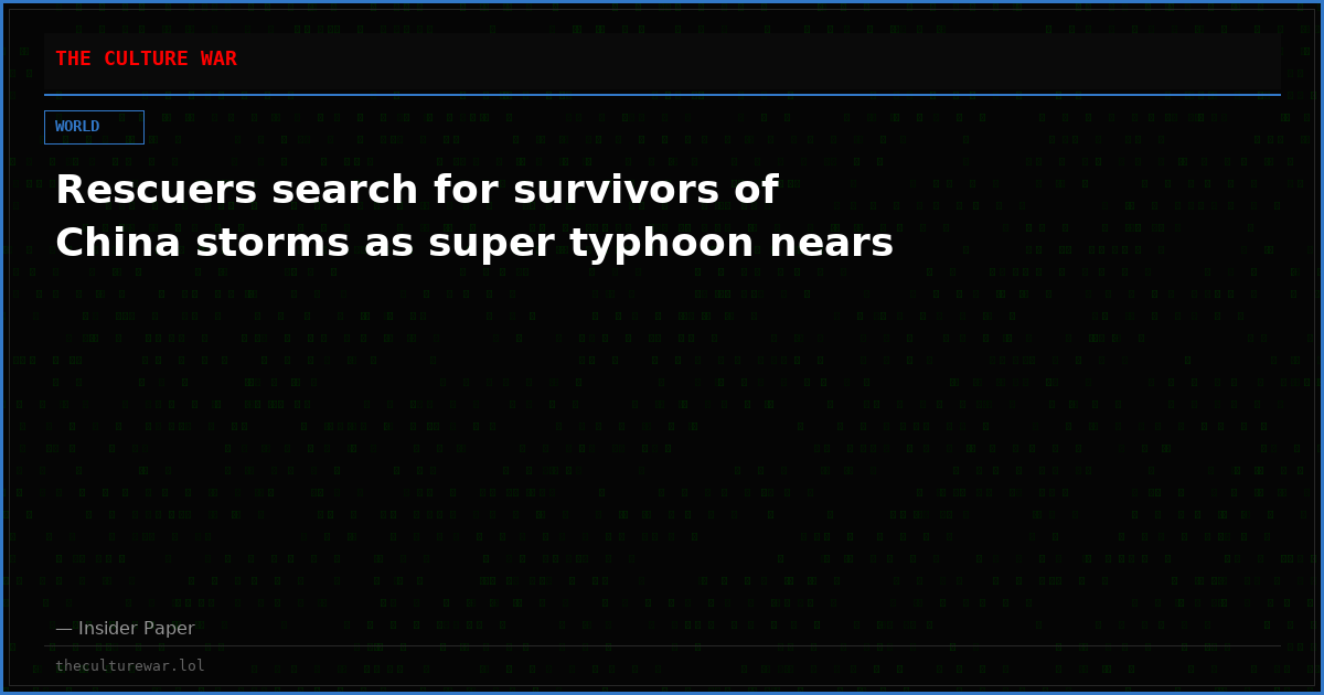 Rescuers search for survivors of China storms as super typhoon nears