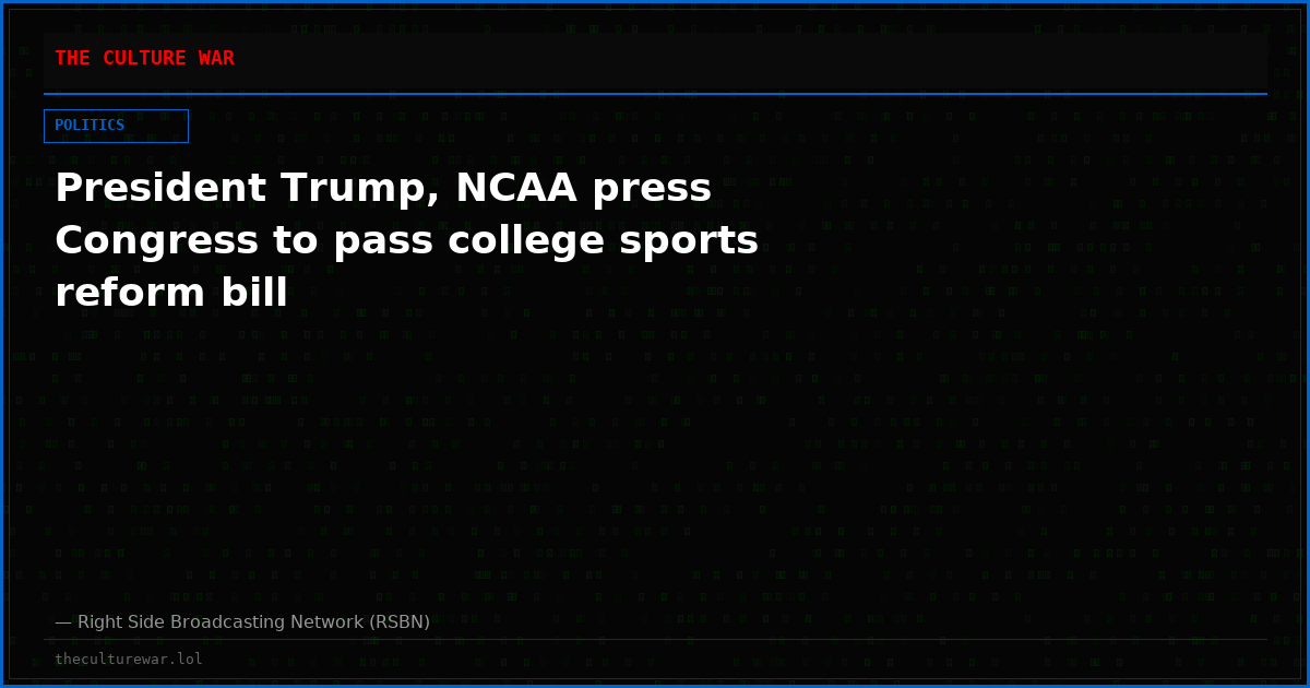 President Trump, NCAA press Congress to pass college sports reform bill
