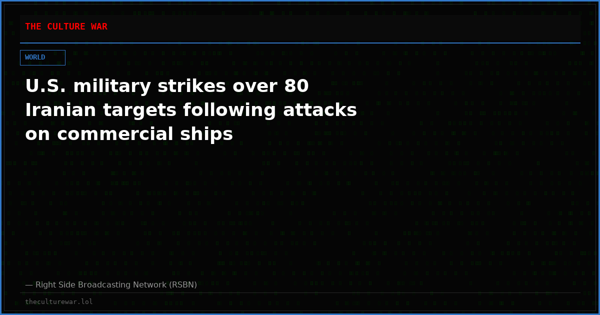 U.S. military strikes over 80 Iranian targets following attacks on commercial ships