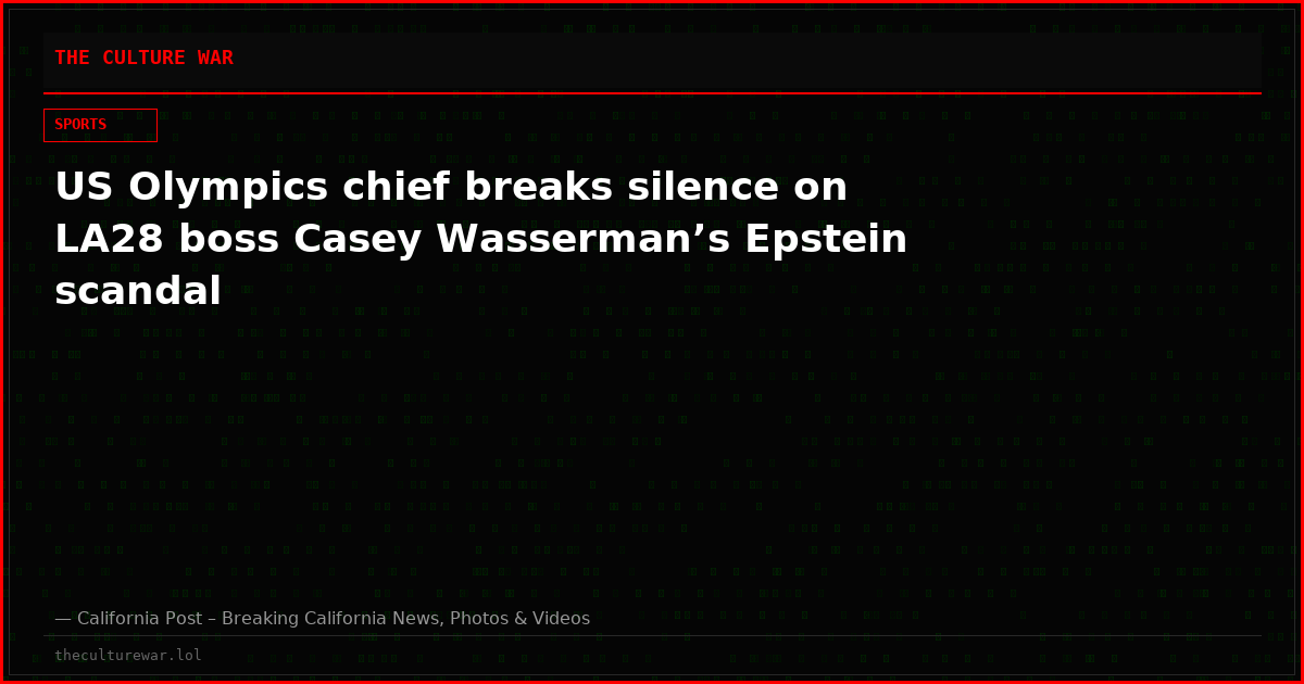 US Olympics chief breaks silence on LA28 boss Casey Wasserman’s Epstein scandal