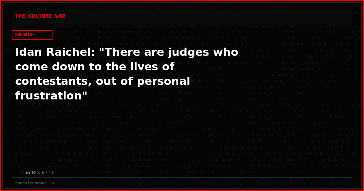 Idan Raichel: "There are judges who come down to the lives of contestants, out of personal frustration"