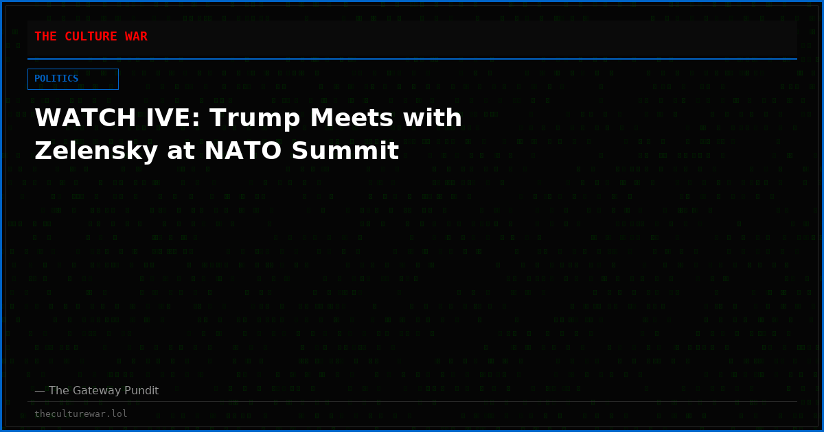 WATCH IVE: Trump Meets with Zelensky at NATO Summit