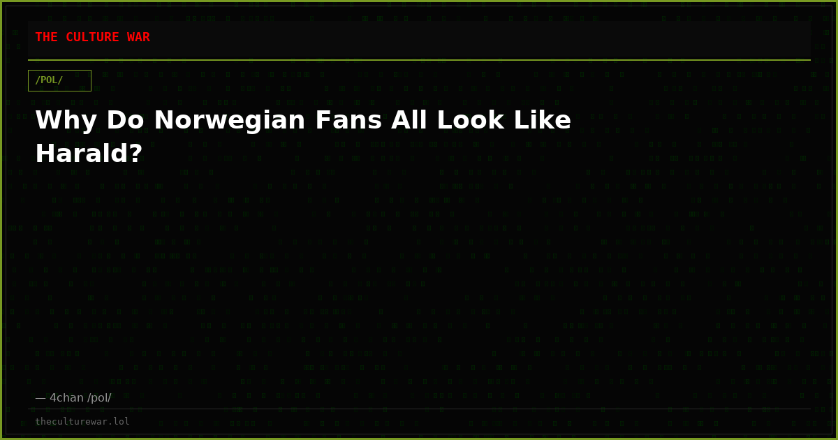 Why Do Norwegian Fans All Look Like Harald?