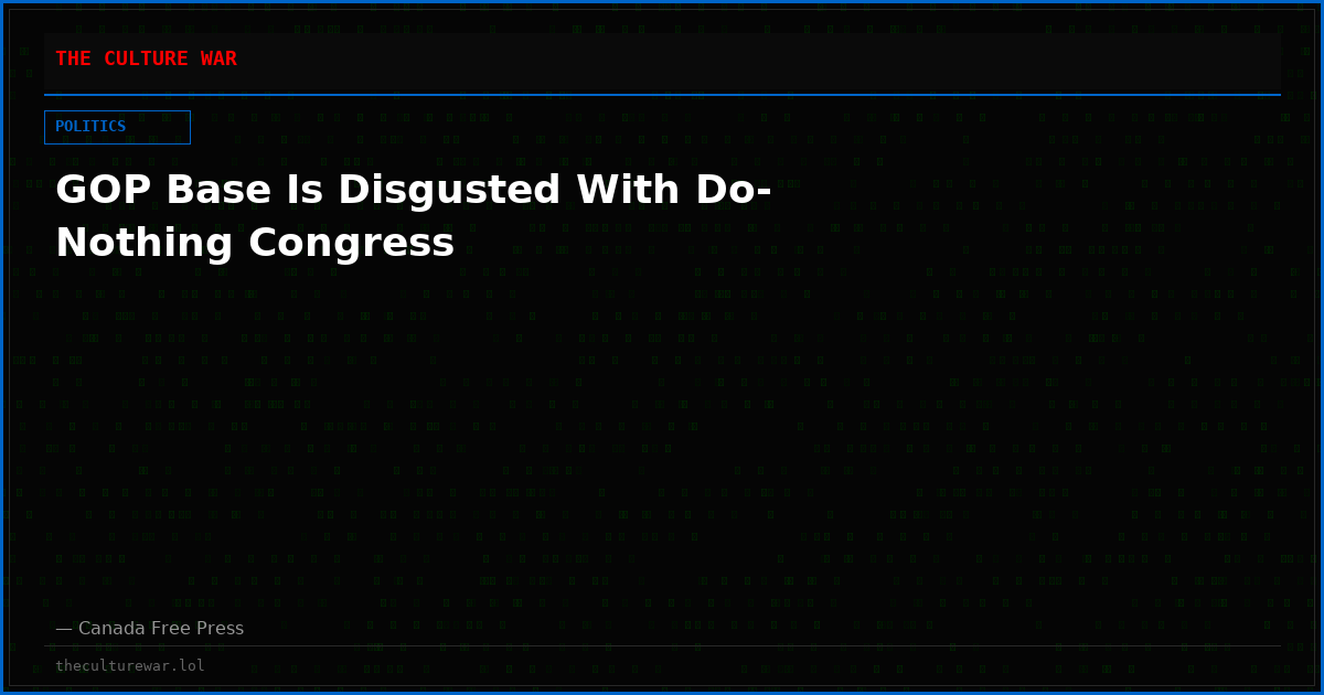 GOP Base Is Disgusted With Do-Nothing Congress