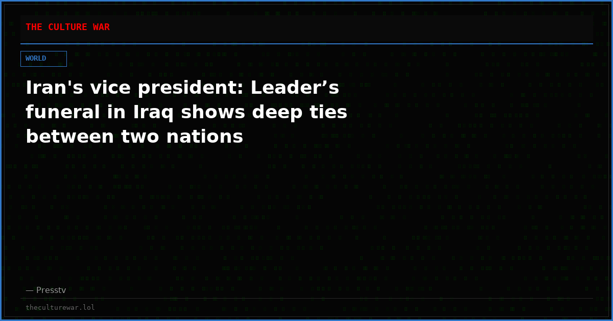 Iran's vice president: Leader’s funeral in Iraq shows deep ties between two nations