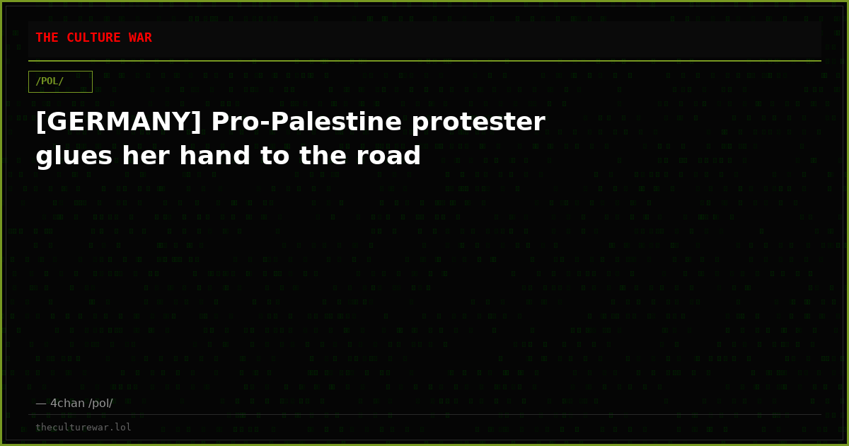 [GERMANY] Pro-Palestine protester glues her hand to the road