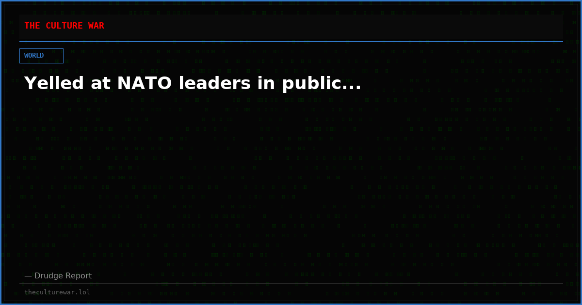 Yelled at NATO leaders in public...