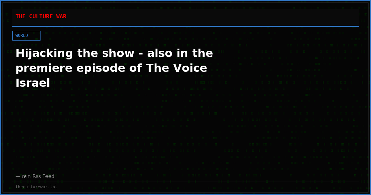 Hijacking the show - also in the premiere episode of The Voice Israel