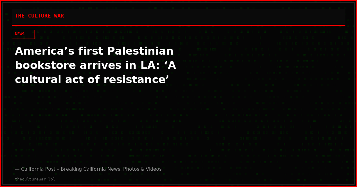 America’s first Palestinian bookstore arrives in LA: ‘A cultural act of resistance’