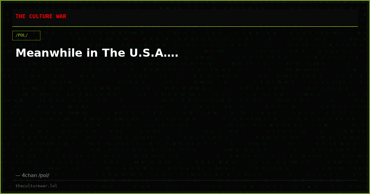 Meanwhile in The U.S.A….