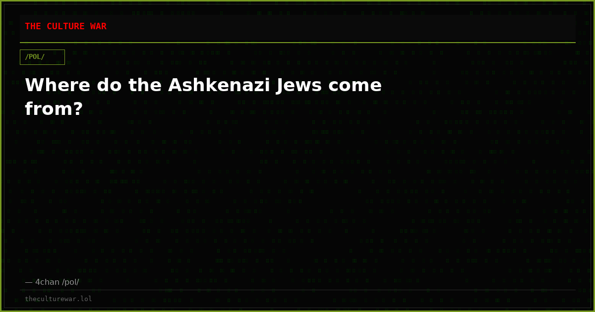 Where do the Ashkenazi Jews come from?