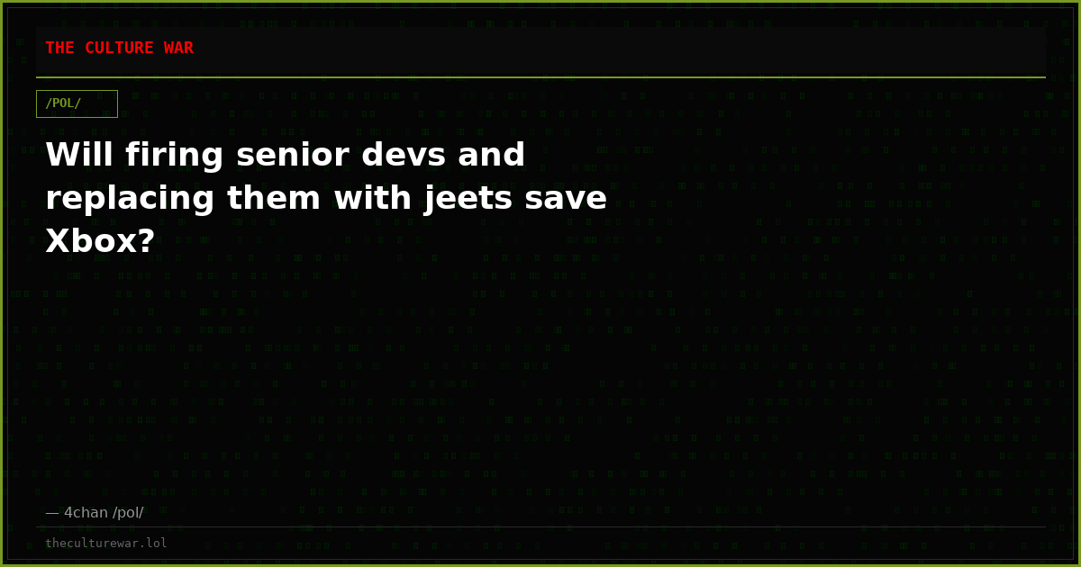 Will firing senior devs and replacing them with jeets save Xbox?