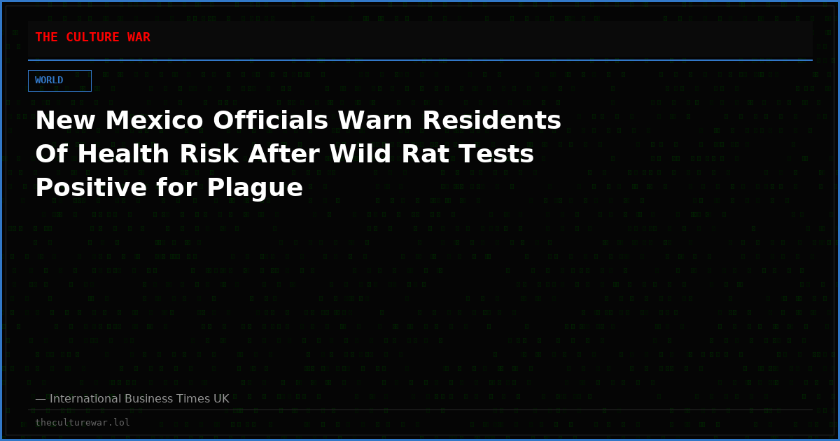 New Mexico Officials Warn Residents Of Health Risk After Wild Rat Tests Positive for Plague