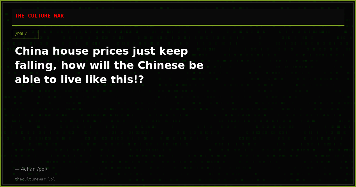 China house prices just keep falling, how will the Chinese be able to live like this!?