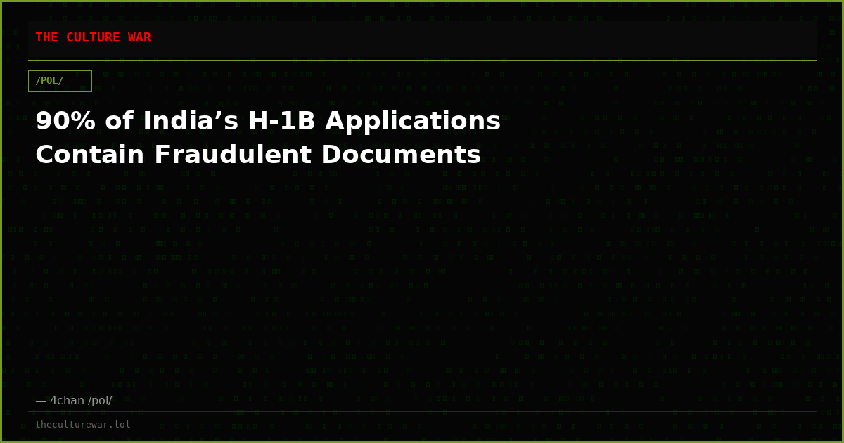 90% of India’s H-1B Applications Contain Fraudulent Documents