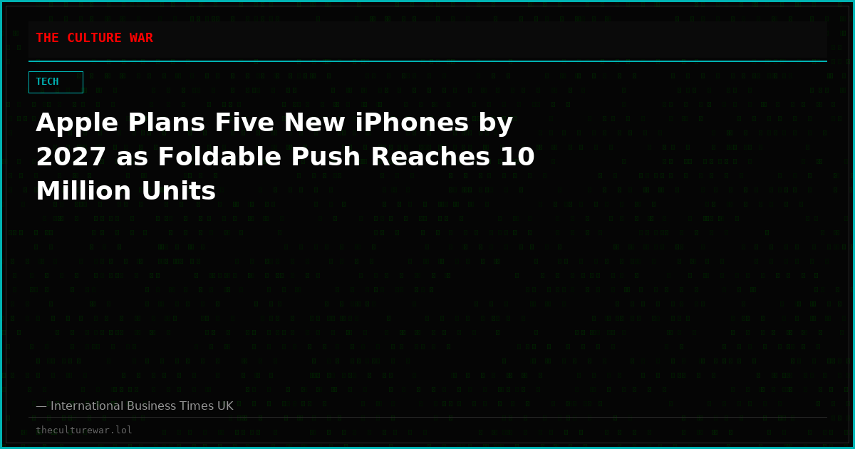 Apple Plans Five New iPhones by 2027 as Foldable Push Reaches 10 Million Units