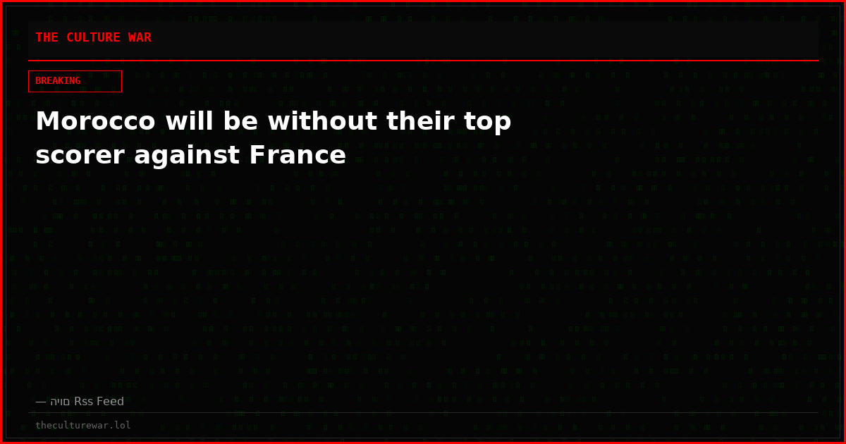 Morocco will be without their top scorer against France