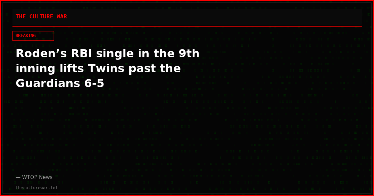 Roden’s RBI single in the 9th inning lifts Twins past the Guardians 6-5