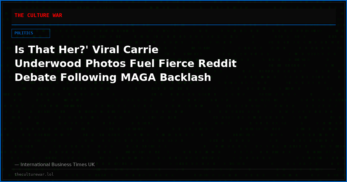 Is That Her?' Viral Carrie Underwood Photos Fuel Fierce Reddit Debate Following MAGA Backlash