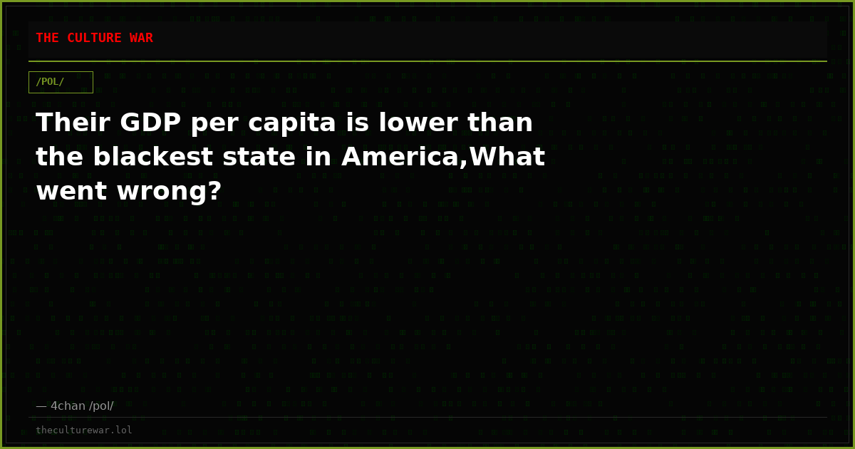 Their GDP per capita is lower than the blackest state in America,What went wrong?