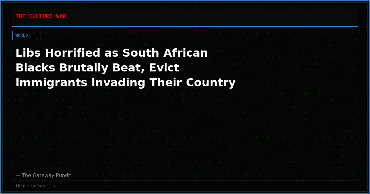 Libs Horrified as South African Blacks Brutally Beat, Evict Immigrants Invading Their Country