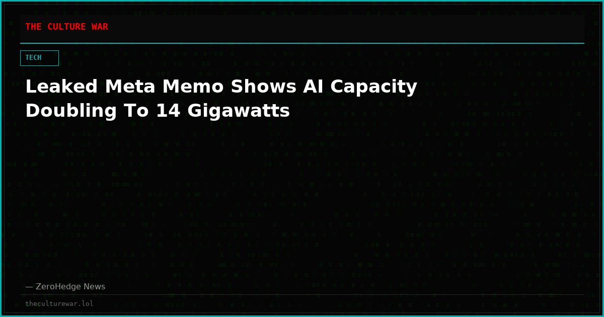 Leaked Meta Memo Shows AI Capacity Doubling To 14 Gigawatts