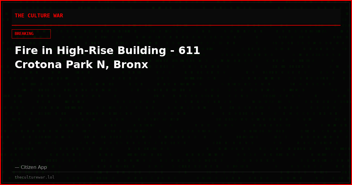 Fire in High-Rise Building - 611 Crotona Park N, Bronx